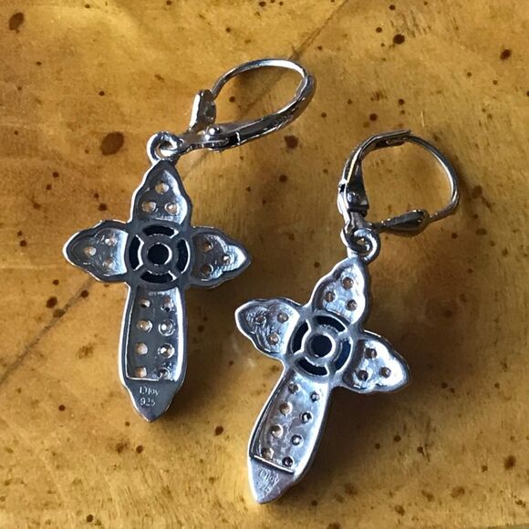 Natural Star Sapphire Sterling Silver Earrings - Picture 5 of 8